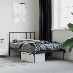 Latitude Run Metal Bed Frame With Headboard Black 183X213 Cm Black 107 x 203cm
