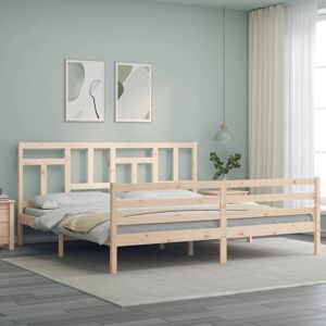 Latitude Run Bed Frame with Headboard Natural UK Double (4'6)