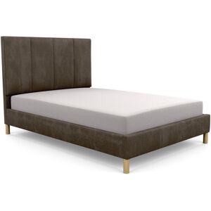 Brayden Studio Middletown Upholstered Bed Frame Mushroom/Velvet Single (3')