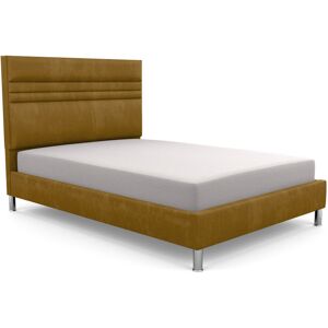 Brayden Studio Premium Bowgreave Upholstered Bed Frame Gold/Velvet Super King (6')