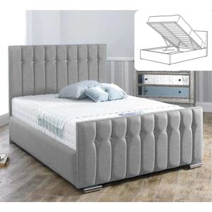 Britainsleep Queenstyle Upholstered Ottman Storage Bed Frame Silver Small Double (4')