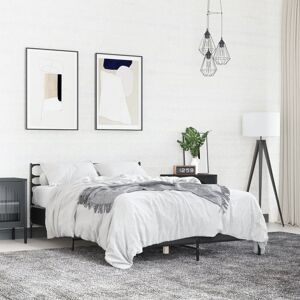 Borough Wharf Achillefs Platform Bed Black European Double (140 x 200cm)