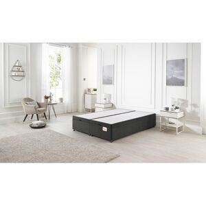 17 Stories Etheral Ottoman Bed Base with Storage End Opening Hydraulic Lift Tweed Fabric Charcoal Double (4'6)
