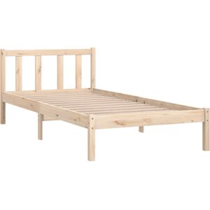 Rosalind Wheeler Bed Frame Home Bedstead Bed Base Mattress Foundation Solid Pinewood natural Small Single (2'6)
