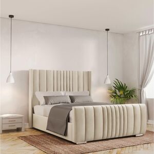 Canora Grey Bastin Upholstered Ottoman Storage Bed Cream Super King (6')