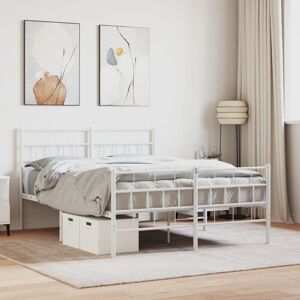 Vidaxl Metal Bed Frame With Headboard And Footboard White 120 x 200cm