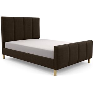 Brayden Studio Middletown Upholstered Bed Frame Chocolate/Wool Double (4'6)