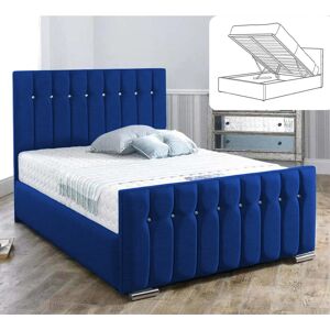 Britainsleep Queenstyle Upholstered Ottman Storage Bed Frame Blue Double (4'6)