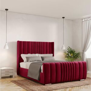 Canora Grey Bastin Upholstered Ottoman Storage Bed Red Super King (6')