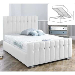 Britainsleep Queenstyle Upholstered Ottman Storage Bed Frame White Super King (6')