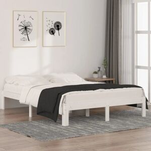 17 Stories Bed Frame Solid Wood White European Single (90 x 200cm)