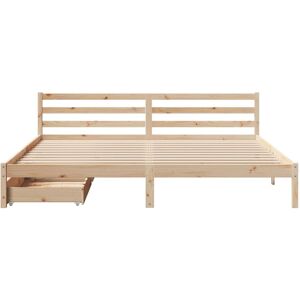 Lark Manor Solid Wood Storage Bed Brown Super King (6')