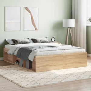 Latitude Run Afriani Platform Bed Sonoma Oak Double (4'6)