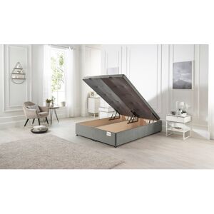 17 Stories Etheral Ottoman Bed Base with Storage End Opening Hydraulic Lift Tweed Fabric Grey Super King (6')