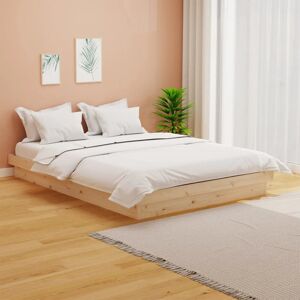 17 Stories Bed Frame Solid Wood Brown Small Double (4')