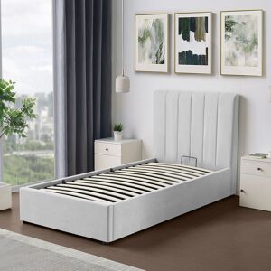 Latitude Run Evelynne Fabric 135cm Double Ottoman Bed Frame with Storage - Light Grey Single (90 x 190 cm)