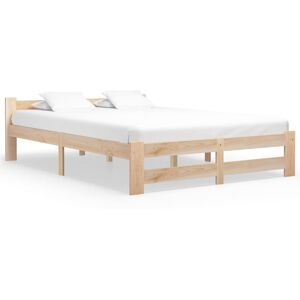 Marlow Home Co. Berna vidaXL Bed Frame Solid Pine Wood Light Brown European Kingsize (160 x 200cm)