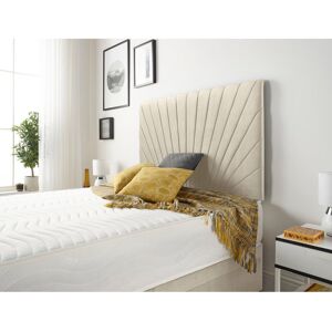 Fairmont Park SantaFe Tweed Fabric Divan Bed Base and Headboard with Optional Drawers Natural Kingsize (5')