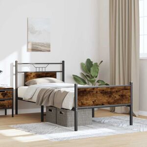 17 Stories Bed Frame Without Mattress Sonoma Oak 140X190 Cm Engineered Wood Smoked Oak Small Single (2'6)