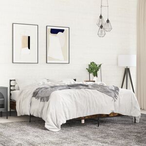 Borough Wharf Achillefs Platform Bed Smoked Oak European Kingsize (160 x 200cm)