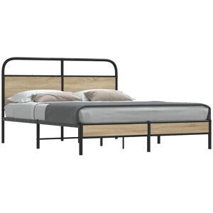 Borough Wharf bed frame without mattress made of smoked oak wood Smoked oak 140 x 200cm