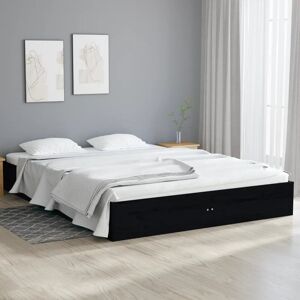 Latitude Run Bed Frame Solid Wood Black Small Double (4')