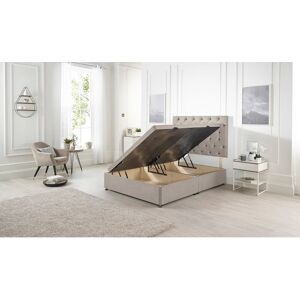 Rosdorf Park Etheral Side Opening Ottoman Storage Bed with Upholstered Headboard Plush Velvet Silver Small Double (4')