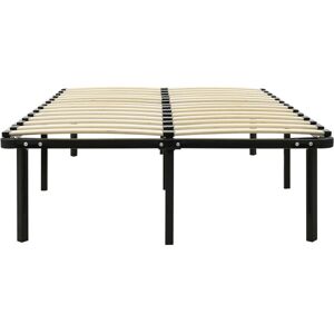 Latitude Run Black Metal Bed Frame 140X200 Cm - Sturdy & Durable Design (No Mattress Included) Black 38cm H X 140cm W X 200cm L