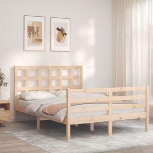 17 Stories Bed Frame with Headboard Natural Small Double (4')