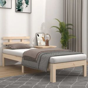 17 Stories Bed Frame Solid Wood natural Small Single (2'6)