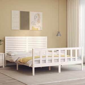 Latitude Run Bed Frame with Headboard White Double (4'6)