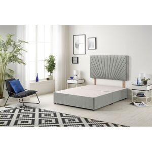 Fairmont Park SantaFe Tweed Fabric Divan Bed Base and Headboard with Optional Drawers Grey Small Double (4')