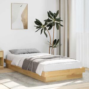 17 Stories Bed Frame Without Mattress 90X200 Cm Solid Oak Wood Natural Single (3')