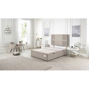 Ebern Designs Luxara Solid Wood Ottoman Bed Side Opening with Upholstered Headboard Plush Velvet Silver Double (4'6)