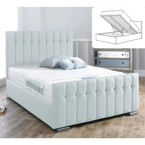 Britainsleep Queenstyle Upholstered Ottman Storage Bed Frame Light Blue Single (3')
