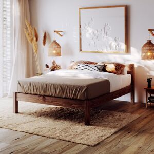 August Grove Alessio Bed Frame Espresso Wood European Kingsize (160 x 200 cm)