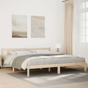 Rosalind Wheeler Bed Frame Home Bedstead Bed Base Mattress Foundation Solid Pinewood natural 200 x 210 cm