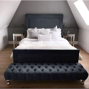 Mercer41 Brisco Upholstered Bed Frame Charcoal Small Double