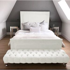 Mercer41 Brisco Upholstered Bed Frame Plush Velvet/White King