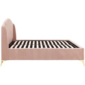 Hykkon Thierry Upholstered Ottoman Bed Blush Pink Double (4'6)
