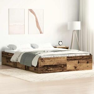 Latitude Run Afriani Platform Bed Old Wood European Double (140 x 200cm)