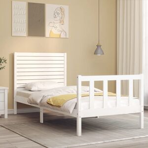 Latitude Run Bed Frame with Headboard White European Single (90 x 200cm)