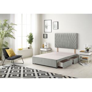 Fairmont Park SantaFe Tweed Fabric Divan Bed Base and Headboard with Optional Drawers Grey Double (4'6)