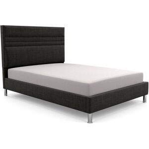 Brayden Studio Premium Bowgreave Upholstered Bed Frame Linen Charcoal/Linen Double (4'6)