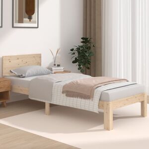 17 Stories Bed Frame Solid Wood natural Small Single (2'6)