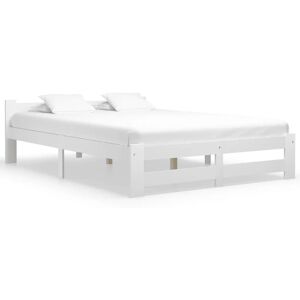 Marlow Home Co. Berna vidaXL Bed Frame Solid Pine Wood White European Kingsize (160 x 200cm)