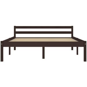 Latitude Run vidaXL Bed Frame Solid Pine Wood Dark Brown Super King (6') Latitude Run vidaXL Bed Frame Solid Pine Wood Dark Brown Super King (6')