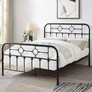 Brambly Cottage Swainswick Victorian Industrial Design Brass Metal King Bed Frame Black Double (4'6) Brambly Cottage Swainswick Victorian Industrial Design Brass Metal King Bed Frame Black Double (4'6)