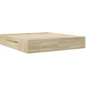 Lark Manor Bed Frame Without Mattress Black 120X190 Cm Small Double Engineered Wood Sonoma Oak Super King (6') Lark Manor Bed Frame Without Mattress Black 120X190 Cm Small Double Engineered Wood Sonoma Oak Super King (6')