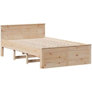 ClassicLiving Bed Frame Without Mattress With Headboard 140X190 Cm Solid Wood Pine Brown Double (4'6) ClassicLiving Bed Frame Without Mattress With Headboard 140X190 Cm Solid Wood Pine Brown Double (4'6)